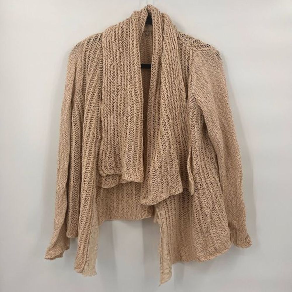 Anthropologie‎ Knitted & Knotted Fringed Circle Cardigan size medium